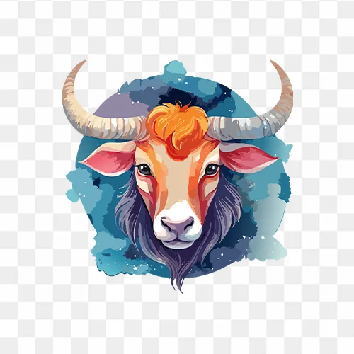 Taurus zodiac sign symbol PNG image with transparent background