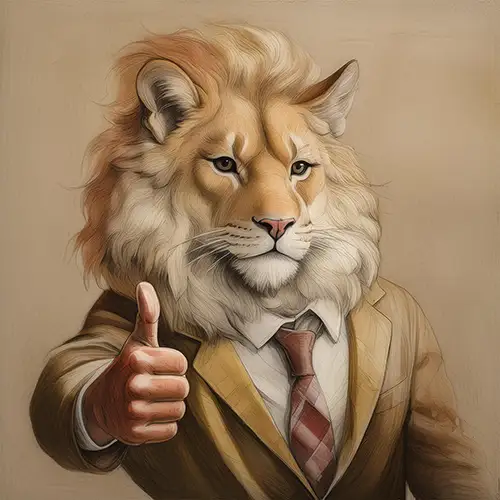 Thumbs up with lion face wallpaper free to download