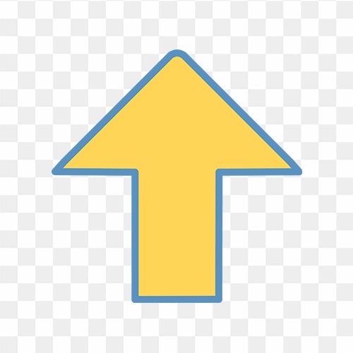 Up arrow yellow color free png image