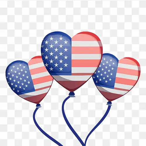 USA Heart Balloons download free transparent png