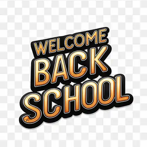 Welcome Back School beautiful text PNG Transparent Images