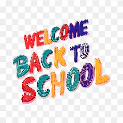 Welcome Back to school png text free download