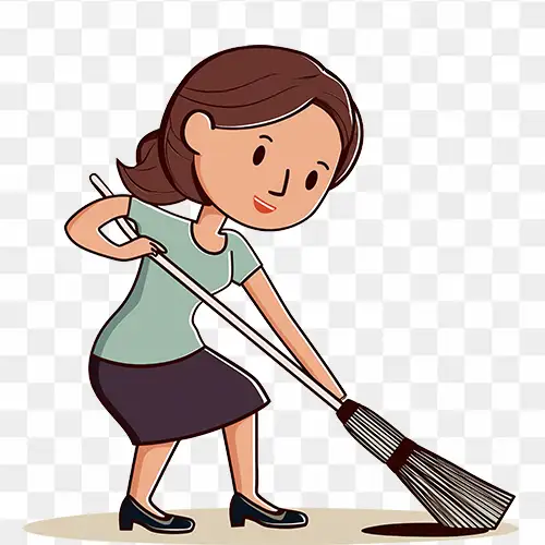 Women Sweeping floor with broom free transparent png download