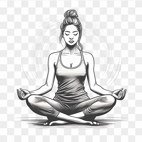 Young woman in yoga lotus pose free HD transparent png image